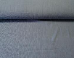 Dupla géz / Muszlin textil - 155 cm - farmerkék színű