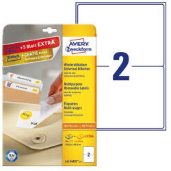 Avery Etikett AVERY L4734REV-25 199, 6x143, 5mm univerzális visszaszedhető 60 címke/doboz 30 ív/doboz (L4734REV-25) - team8