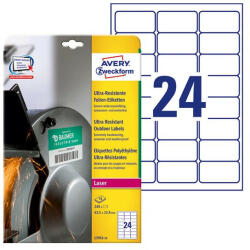 Avery Etikett AVERY L7912-10 63, 5 x 33, 9 mm ultra ellenálló 240 címke/doboz 10 ív/doboz (L7912-10)
