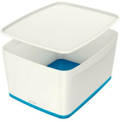 Leitz Tároló doboz LEITZ Wow Mybox fedeles műanyag nagy fehér/kék (52161036)