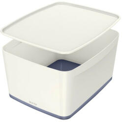 Leitz Tároló doboz LEITZ Wow Mybox fedeles műanyag nagy fehér/szürke (52161001)