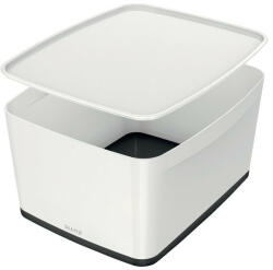 Leitz Tároló doboz LEITZ Wow Mybox fedeles műanyag nagy fehér/fekete (52161095)