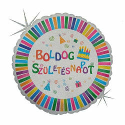  Szülinapi fólia lufi 17" 42cm Boldog Szülinapot (LUFI313416)