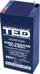 TED Electric Acumulator 4V 4.6Ah AGM Battery TED446F1 (AGM Battery TED446F1 4V 4.6Ah)