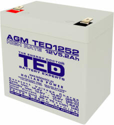 TED Electric Acumulator 12V 5.2Ah High Rate VRLA AGM Battery TED1252HRF2 (AGM Battery TED1252HRF2 12V 5.2Ah High Rate)