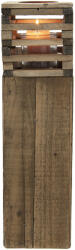 Clayre & Eef Set 2 suporturi lumanari lemn maro 14x14x52 cm (6H2088)