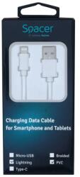 Spacer CABLU alimentare si date SPACER pt. smartphone USB 2.0 (T) la Lightning (T) pentru Iphone PVCRetail pack 1.8m White "SPDC-LIGHT-PVC-W-1.8 (SPDC-LIGHT-PVC-W-1.8)