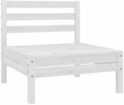 vidaXL Canapea de mijloc pentru grădină, alb, lemn masiv de pin (806573) - comfy