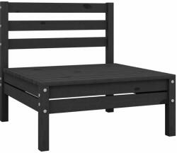 vidaXL Canapea de mijloc pentru grădină, negru, lemn masiv de pin (806576) - comfy