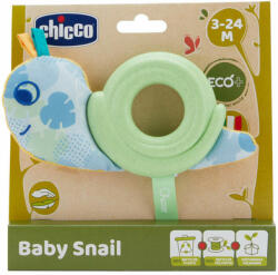 Chicco Baby Snail Eco+ bébicsiga rágókás textiljáték ökoanyagból (CH0111200)