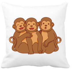 printfashion Három majom - Párnahuzat, Díszpárnahuzat - Fehér (11839026)
