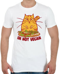 printfashion Nem vagyok vegán - Férfi póló - Fehér (11797235)