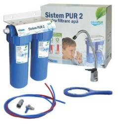 AquaPUR Filtru apa potabila in 2 trepte Aquapur PUR 2, reduce gustul si mirosul de clor, elimina nisip, rugina, namol (AQUA03220211020) - quickshop Filtru de apa bucatarie si accesorii
