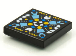 LEGO® 3068bpb1613c11 - LEGO fekete csempe 2 x 2 méretű, szimmetrikus lego alkatrészek mintával (3068bpb1613c11)