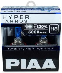 PIAA Hyper Arros 5000K H8 + 120% ragyogó fehér fény, 5000K színhőmérséklet, 2 db (HE-924)