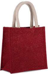 Kimood Uniszex bevásárló táska Kimood KI0272 Jute Canvas Tote - Small -Egy méret, Cherry Red/Gold