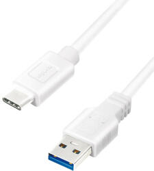 LogiLink USB 3.2 Gen1 Type-C kábel, C/M-USB-A/M, fehér, 1 m (CU0174)