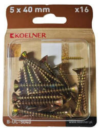 KOELNER 5x40 mm-es faforgácslapcsavar 16db/bliszter (B-UC-5040) (51649)