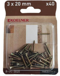 KOELNER 3x20 mm-es faforgácslapcsavar 40db/bliszter (B-UC-3020) (51623)