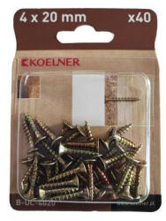 KOELNER 4x20 mm-es faforgácslapcsavar 40db/bliszter (B-UC-4020) (51637)