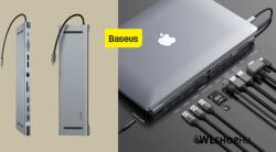 Baseus Enjoyment USB-C Notebook dokkoló HUB PD/HD4Kx2/VGA/RJ45/SD/TF/USBx3