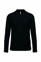 Proact Uniszex póló Proact PA495 Adult Cool plus Long-Sleeved polo Shirt -XS, Black