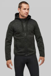 Proact Férfi kabát Proact PA365 Men'S Heather Hooded Jacket -L, Dark Grey Melange