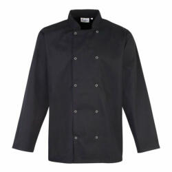 Premier Férfi kabát Premier PR665 Chef'S Long Sleeve Stud Jacket -M, Black