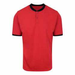 Just Cool Férfi Just Cool JC044 Cool Stand Collar Sports polo -M, Fire Red/Jet Black
