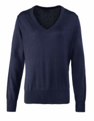 Premier Női Premier PR696 Women'S Knitted v-neck Sweater -2XL, Navy