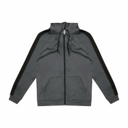 Just Hoods Uniszex pulóver Just Hoods AWJH066 Sports polyester Zoodie -3XL, Steel Grey/Jet Black