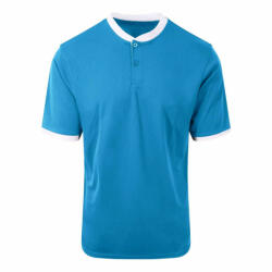 Just Cool Férfi Just Cool JC044 Cool Stand Collar Sports polo -L, Sapphire Blue/Arctic White