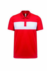 Proact Uniszex póló Proact PA493 Adult Short-Sleeved polo-Shirt -2XL, Sporty Red/White