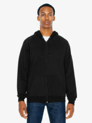 American Apparel Uniszex pulóver American Apparel AA5497 California Fleece Cipzáras Kapucnis pulóver -XL, Black