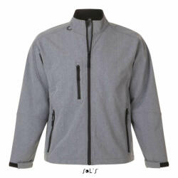 SOL'S Férfi kabát SOL'S SO46600 Sol'S Relax - Men'S Softshell Zipped Jacket -L, Grey Melange