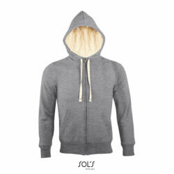 SOL'S Uniszex pulóver SOL'S SO00584 Sol'S Sherpa - Zipped Jacket With "Sherpa" Lining -L, Grey Melange
