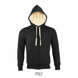 SOL'S Uniszex pulóver SOL'S SO00584 Sol'S Sherpa - Zipped Jacket With "Sherpa" Lining -XL, Black