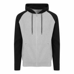 Just Hoods Uniszex pulóver Just Hoods AWJH063 Baseball Zoodie -2XL, Heather Grey/Jet Black