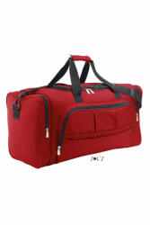 SOL'S Uniszex táska SOL'S SO70900 Sol'S Week-End - 600D polyester Multi-pocket Travel Bag -Egy méret, Red