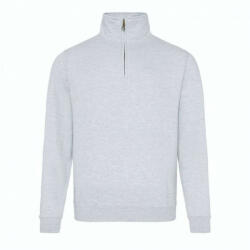 Just Hoods Uniszex pulóver Just Hoods AWJH046 Sophomore 1/4 Zip Sweat -L, Heather Grey