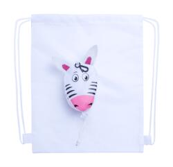 Tornazsák - hátizsák, állat figurás zebra tokban 26 x 32cm, 190T poliészter