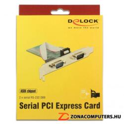 Delock 89555 2x soros rs-232 PCI-E kártya LowProfile