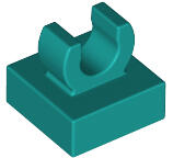 LEGO® 15712c39 - LEGO sötét türkiz csempe 1 x 1 méretű klipsszel, lekerekített sarkokkal (15712c39)