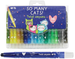 M&G - So Many Cats radírozható viaszceruza, 24 darabos készlet