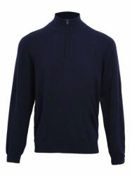 Premier Férfi Premier PR695 Men'S Quarter-Zip Knitted Sweater -S, Navy