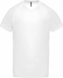 Proact Férfi póló Proact PA476 Men’S v-neck Short Sleeve Sports T-Shirt -L, White