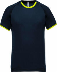 Proact Férfi póló Proact PA406 performance T-Shirt -2XL, Navy Heather/Fluorescent Yellow