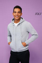 SOL'S Férfi pulóver SOL'S SO47800 Sol'S Seven Men - Jacket With Lined Hood -L, Charcoal Melange
