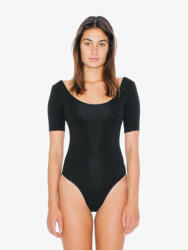 American Apparel Női póló American Apparel AA8373 pamut Spandex Jersey rövid Ujjú Duplau-nyakú Body -XL, Black