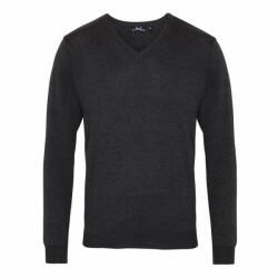 Premier Férfi Premier PR694 Men'S Knitted v-neck Sweater -2XL, Charcoal